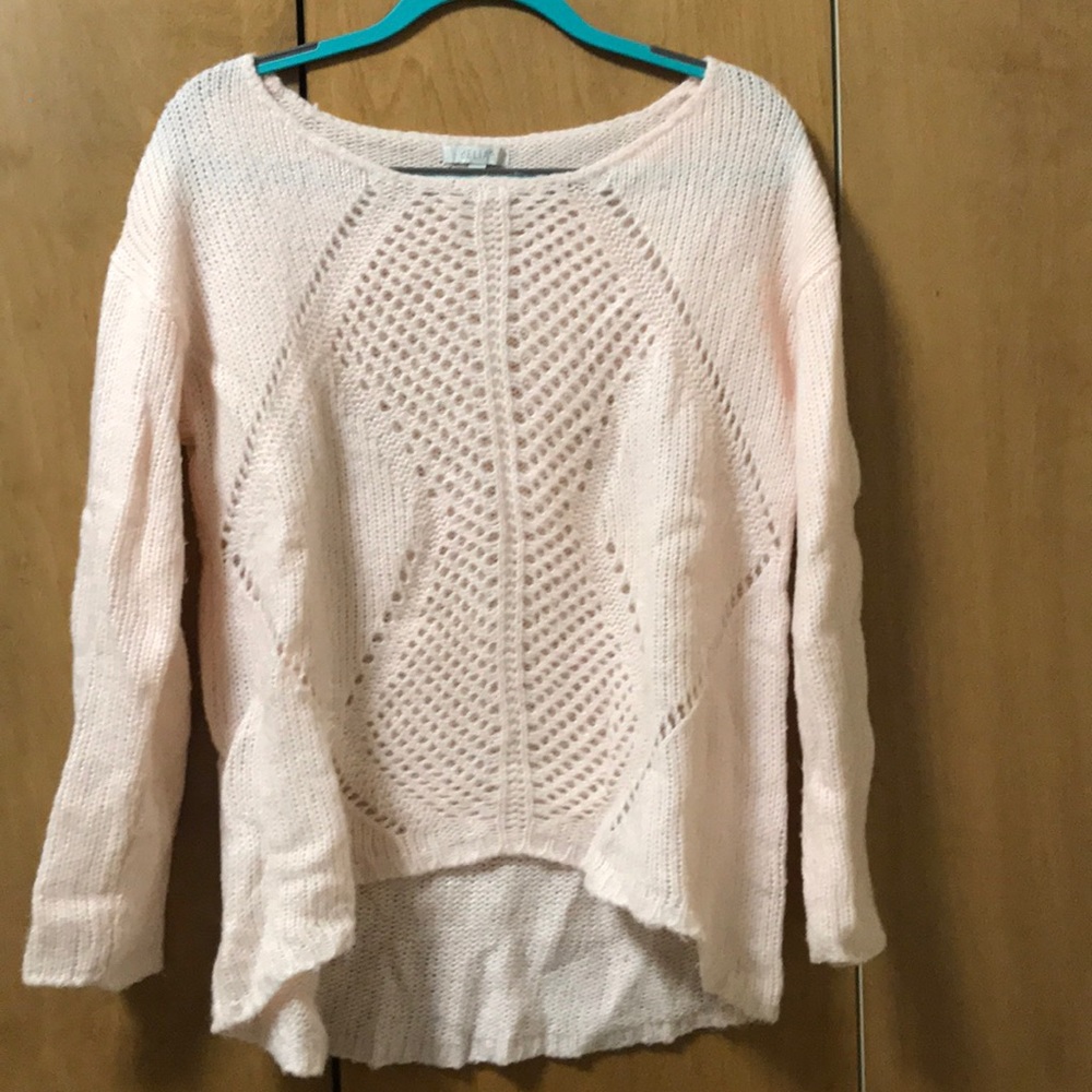 Light pink high low sweater